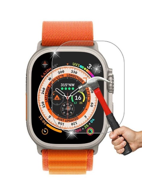 Apple Watch Ultra 49mm Anti Scratch HD Bubble Free Tempered Glass Screen Protector Clear
