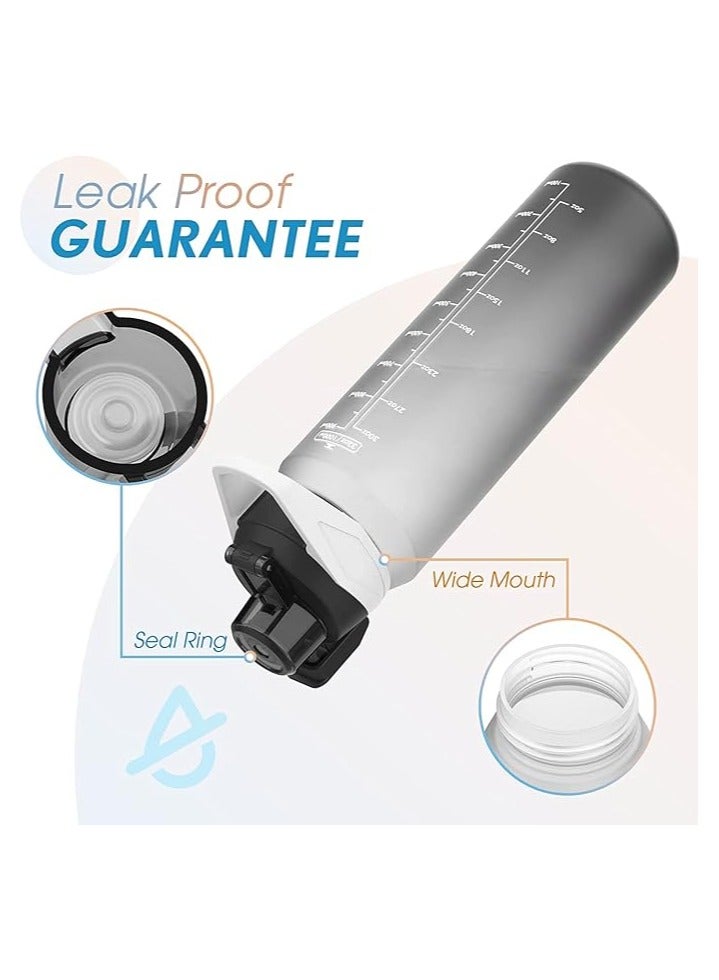 S2C Motivational Water Bottle 1l Water Bottle for Kids School Water Bottles With Straw Leak Proof Water Bottle With Time Marker For Sport, School, Gym, Office (GRADIENT GREY) - Image 2