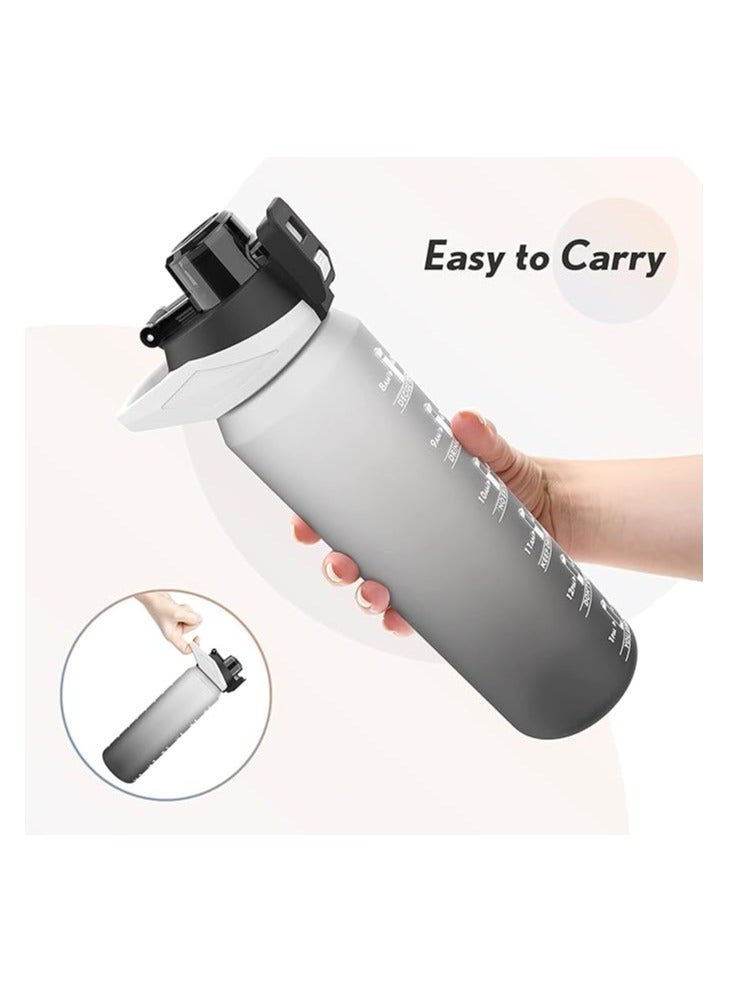 S2C Motivational Water Bottle 1l Water Bottle for Kids School Water Bottles With Straw Leak Proof Water Bottle With Time Marker For Sport, School, Gym, Office (GRADIENT GREY) - Image 5
