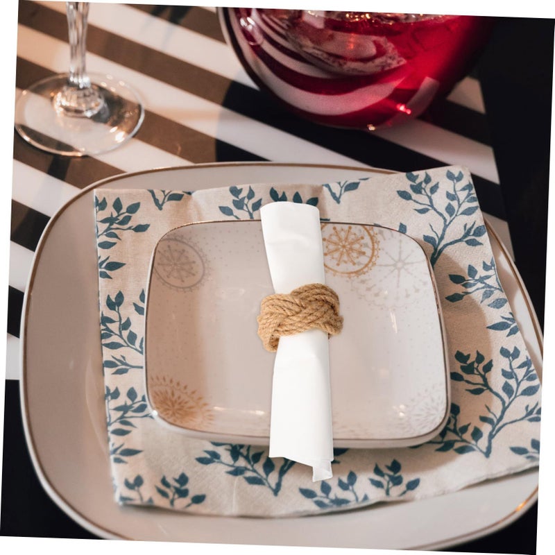 Rope Napkin Rings Farmhouse Style Holders For Dining Table 6pcs - Image 5