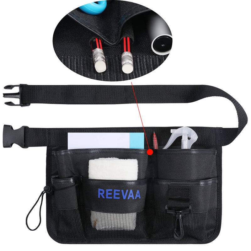 REEVAA Window Tint Tools Apron, Gardening Tool Waist Bag, Tool Pouch with Adjustable Belt, Heavy Duty Waterproof Oxford Utility Belt for Vinyl Wrap (7 Pockets) - Image 4