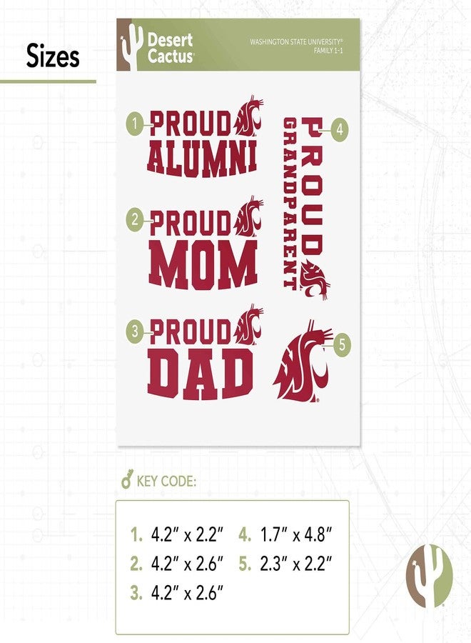 Desert Cactus Washington State University Sticker Cougars WSU Cougs Vinyl Decal Laptop Water Bottle Car Scrapbook Sheet (Family Full Sheet) - Image 3