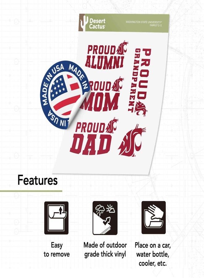 Desert Cactus Washington State University Sticker Cougars WSU Cougs Vinyl Decal Laptop Water Bottle Car Scrapbook Sheet (Family Full Sheet) - Image 4