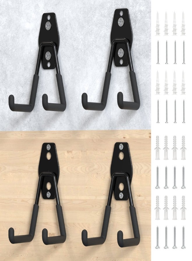 HUHOLE Garage Hooks Heavy Duty 4PC, Garage Wall Hooks, Wall Mount Hanging Hook for Bike, Ladder, Bulky Items - Image 1