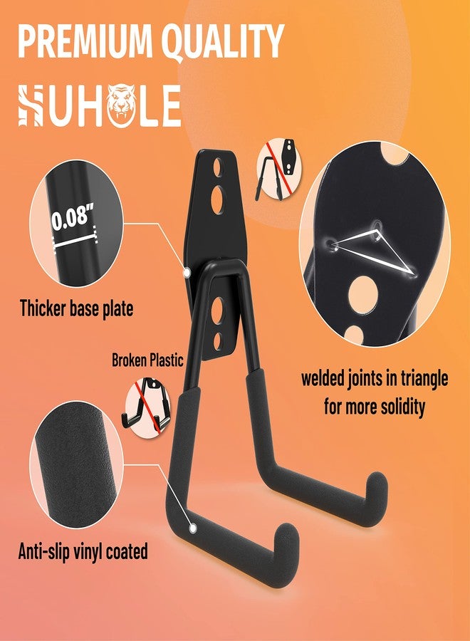 HUHOLE Garage Hooks Heavy Duty 4PC, Garage Wall Hooks, Wall Mount Hanging Hook for Bike, Ladder, Bulky Items - Image 2