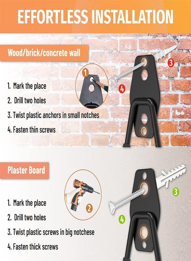 HUHOLE Garage Hooks Heavy Duty 4PC, Garage Wall Hooks, Wall Mount Hanging Hook for Bike, Ladder, Bulky Items - Image 3