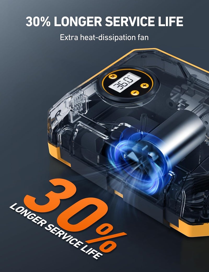 AstroAI ضاغط هواء محمول AstroAI 12V DC مع ضوء LED - Image 5