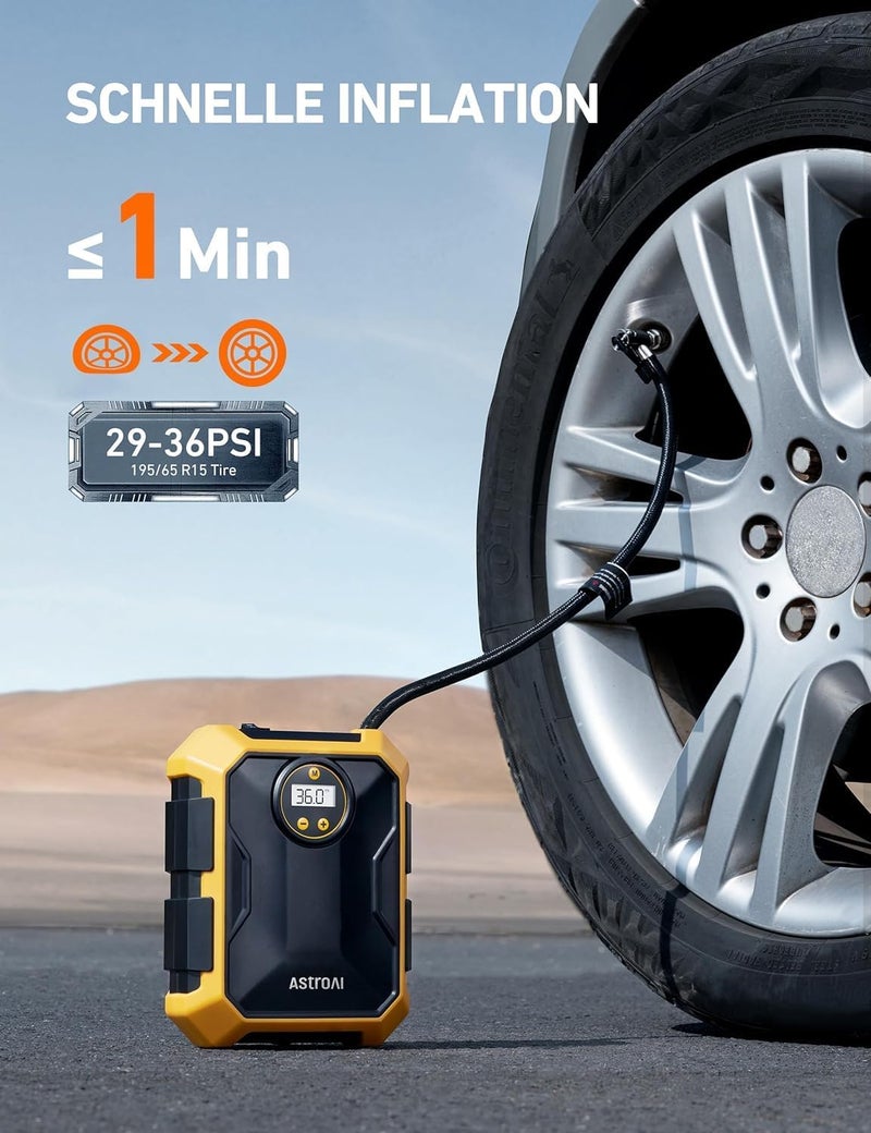 AstroAI ضاغط هواء محمول AstroAI 12V DC مع ضوء LED - Image 3