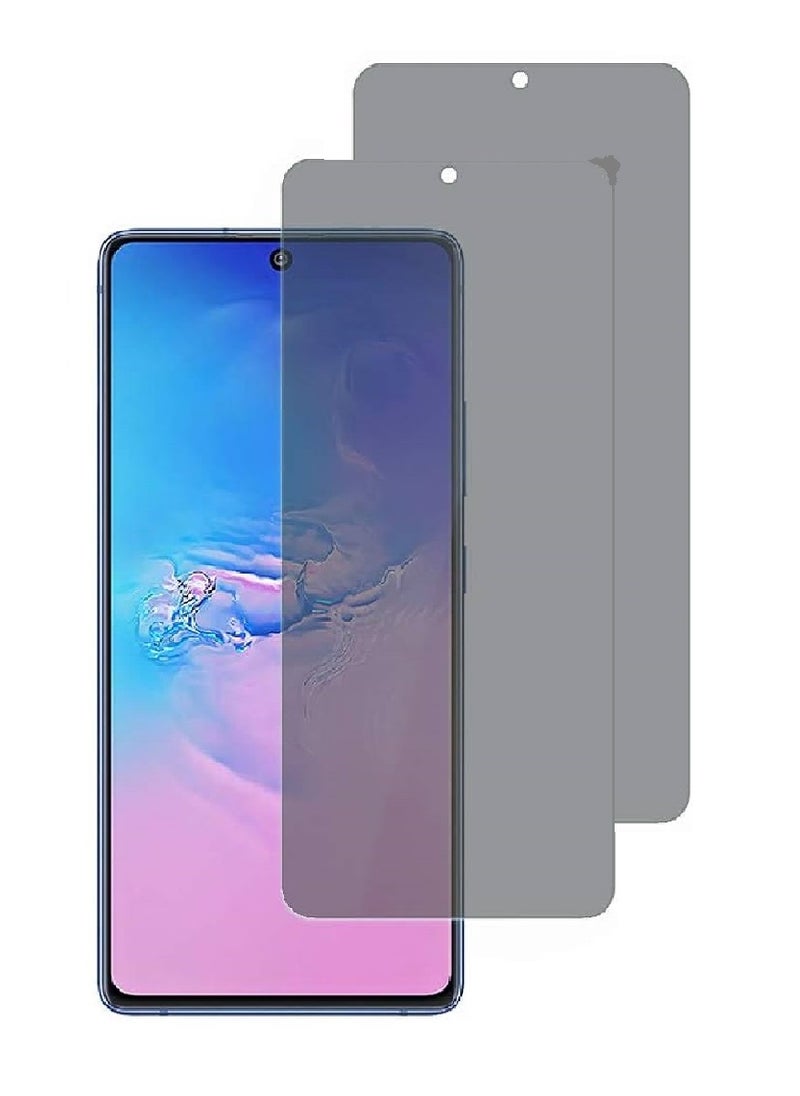 Super 2 Pieces Tempered Glass Screen Protector Anti-Spy Privacy Designed For Samsung Galaxy S10 Lite Full Screen Coverage And Bubble Free - Image 1