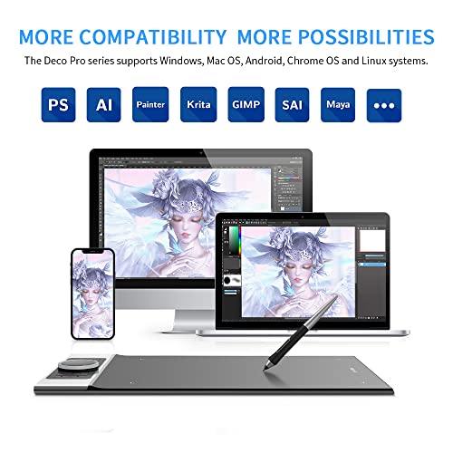 XP-Pen Deco Pro SW Graphic Tablet 9x5-inches inches Pen Tablet with tilt Support, 8 Shortcut Keys, 8192 Levels of Pressure Sensitivity, 1 Roller Wheel and Bluetooth connectivity - Image 5