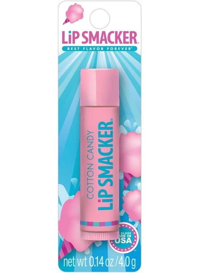 Lip Smacker Flavored Lip Balm, Cotton Candy, Flavored, Clear, For Kids, Men, Women, Dry Kids  - Image 1
