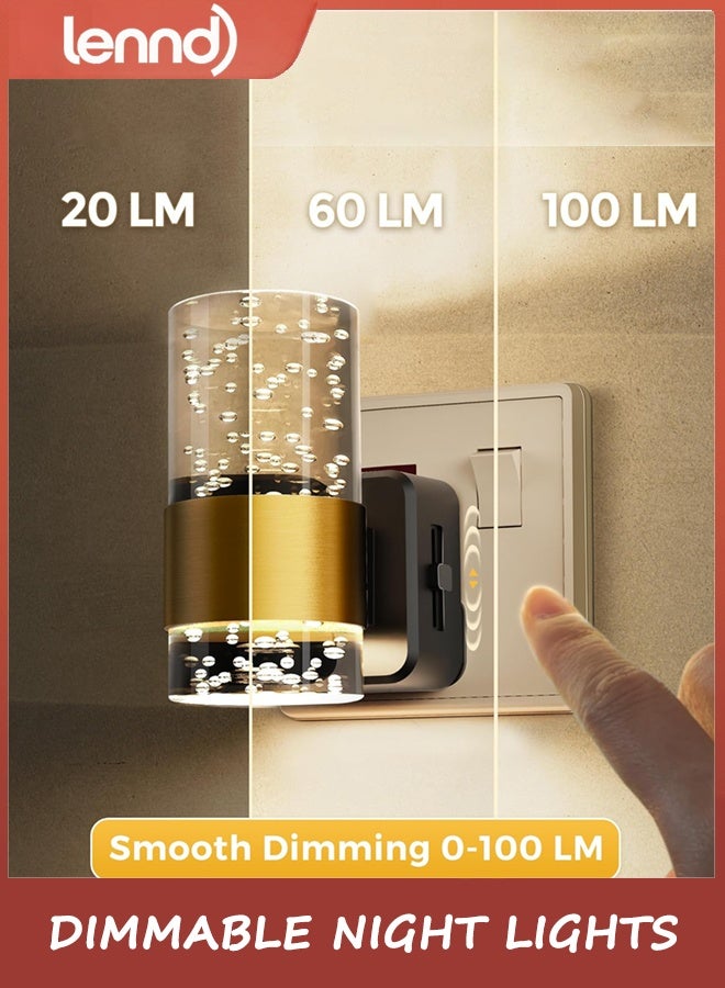 لينند مصباح ليلي LED، مصابيح ليلية قابلة للتعتيم يتم توصيلها بالحائط، عبوة من قطعتين من مصابيح الأكريليك الليلية مع سطوع قابل للتعديل من 0 إلى 100 لومن، مصباح ليلي 3000 كلفن يتم توصيله بمستشعر من الغسق إلى الفجر، لممر الحمام - Image 4