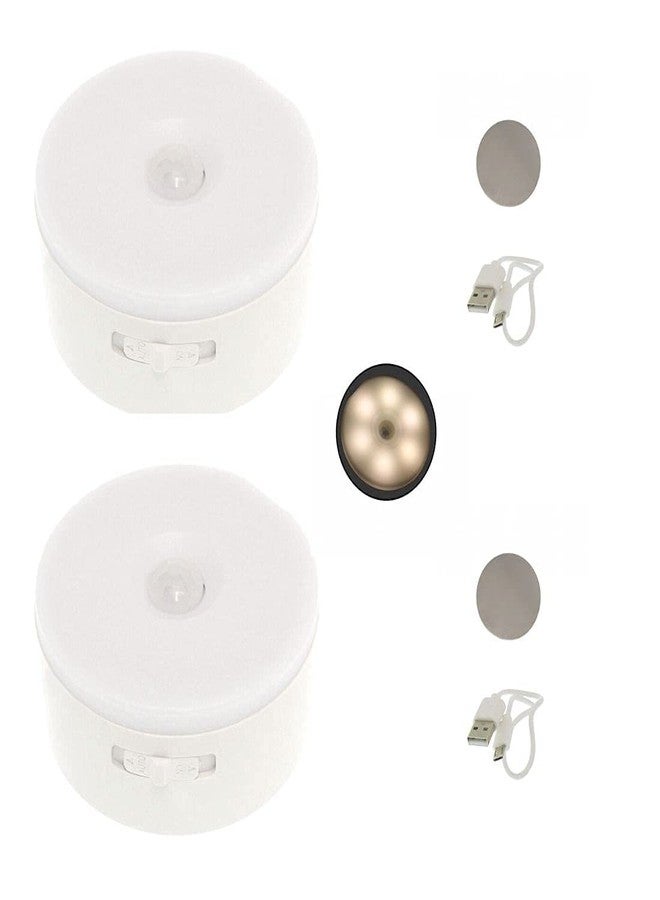 Decorcrafts Set of 2 Pieces Wireless Cordless Motion USB Rechargeable Activated Sensor Adjustable Light Safety Wall Shed Cupboard (White) - Image 3