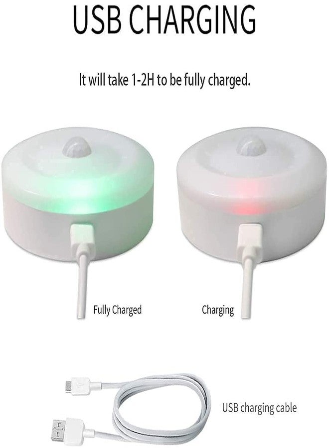 Decorcrafts Set of 2 Pieces Wireless Cordless Motion USB Rechargeable Activated Sensor Adjustable Light Safety Wall Shed Cupboard (White) - Image 5