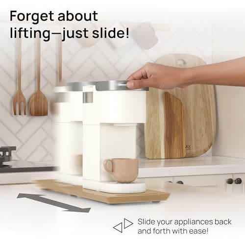 Ibyx Elegant Sliding Tray for Your Coffee Maker & Heavy Kitchen Appliances - Sturdy, Slides Easily from Under The Cabinet (Natural, 7.5”W x 14.5”D) - Image 2