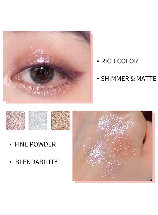 dikalu 9 Colors Sparkle Light Eyeshadow Makeup Palette,Shimmer Natural Neutral Powde Eye Shadow Palettes ,Long Lasting Naturing-Looking,Lightweight,Waterproof,Eye Makeup Kit Travel Size - Image 4
