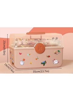 LIMOS Large Capacity Hair Accessories Storage Box - Three-Layer Thickened Multi-Compartment Design for Girls  - Image 2