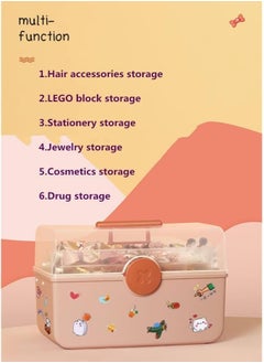 LIMOS Large Capacity Hair Accessories Storage Box - Three-Layer Thickened Multi-Compartment Design for Girls  - Image 5