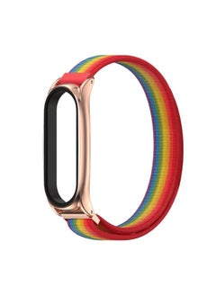 Generic Replacement Strap For Xiaomi Mi Band 6 / 5 / 4 / 3 Mijobs Nylon Loop Plus Watch Band Watch Band Rainbow Rose Gold 