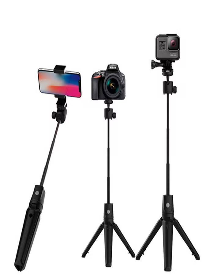 K21 Selfie Stick Tripod Bluetooth Remote Control Foldable LightWeight Tripod 360 Degree Rotating Expandable Phone Holder - Image 1