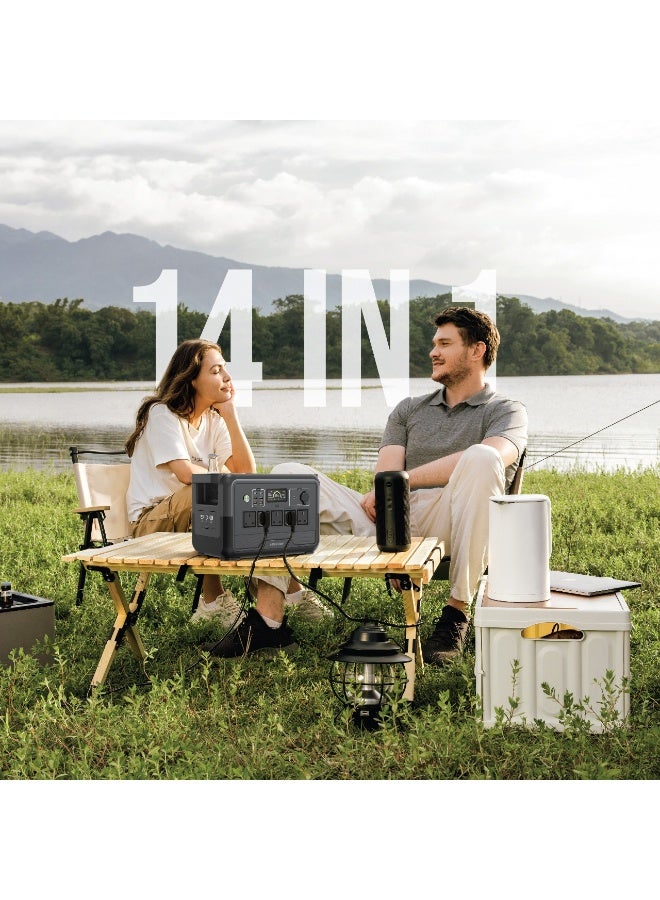 GREEN LION PGX1200 Portable Power Station / 1152Wh 360000mAh 1200W (LiFePO4) Generator / Total Output 1577W Max / Solar Input 400W / AC Input 1000W / Wireless Output 10W / Car Charger 12V - Black - Image 3