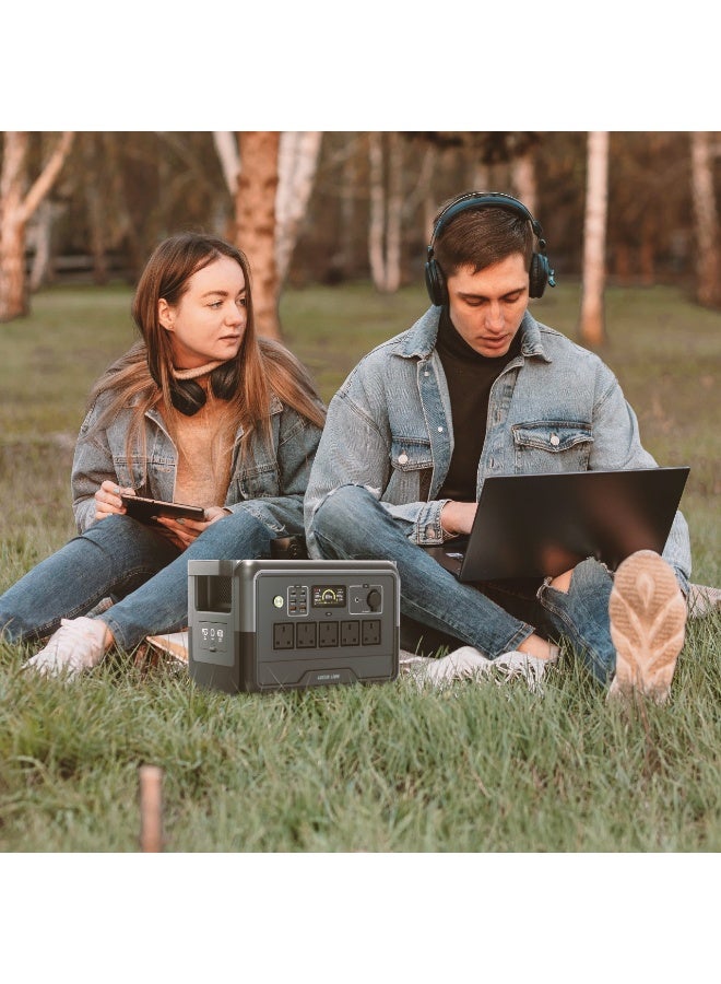 GREEN LION PGX1200 Portable Power Station / 1152Wh 360000mAh 1200W (LiFePO4) Generator / Total Output 1577W Max / Solar Input 400W / AC Input 1000W / Wireless Output 10W / Car Charger 12V - Black - Image 4