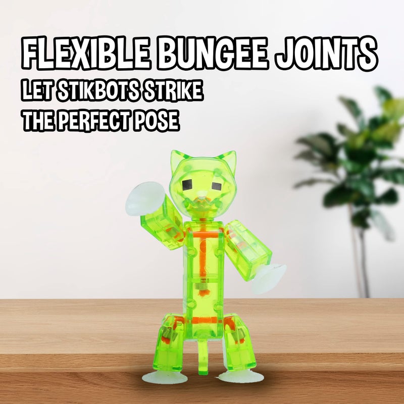 Zing Stikbot Pets 5 Pack, Set of 5 Stikbot Collectable Action Figures, Includes 1 Bulldog, 1 Monkey, 1 Cat and 2 Dogs, Create Stop Motion Animation - Image 3