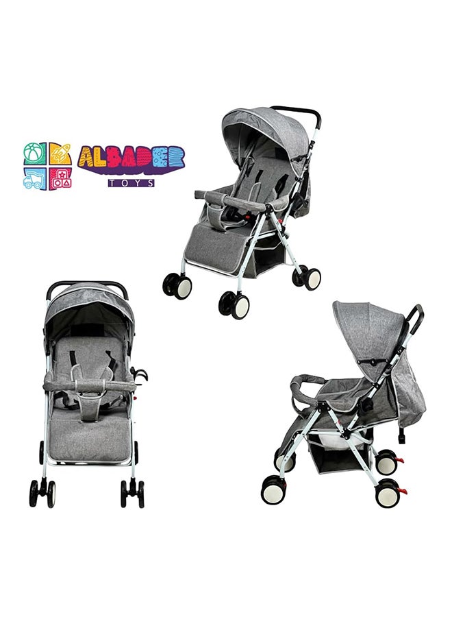 AL BADER Lightweight Foldable Travel Baby Strollers With Adjustable Backseat And Storage Basket, Perfect Baby Travel Gear, Umbrella Stroller,  Gray - Image 2