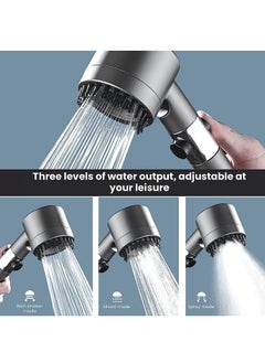 Necomi High Pressure Handheld Shower Set, Head 3 Modes Accessories Set Massage High Pressure Adjustable Shower Heads with Hose, Bracket, Rubber Washers, and Filters  - Image 4