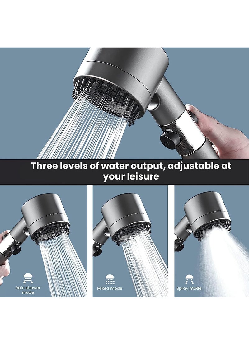 Necomi - High Pressure Handheld Shower Set, Head 3 Modes Accessories Set Massage High Pressure Adjustable Shower Heads with Hose, Bracket, Rubber Washers, and Filters - Image 1