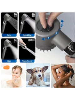 Necomi High Pressure Handheld Shower Set, Head 3 Modes Accessories Set Massage High Pressure Adjustable Shower Heads with Hose, Bracket, Rubber Washers, and Filters  - Image 3