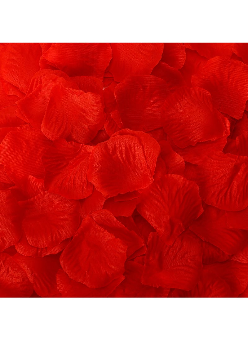 KUTONTECH 3000 Pcs Romantic Rose Petals, KUTONTECH reusable Artificial fake Red Silk Rose Petals, Love-Filled  Flower Petals Decorative for Bed, Wedding, Birthday Party, Valentine's day Decorations, and More.  - Image 1