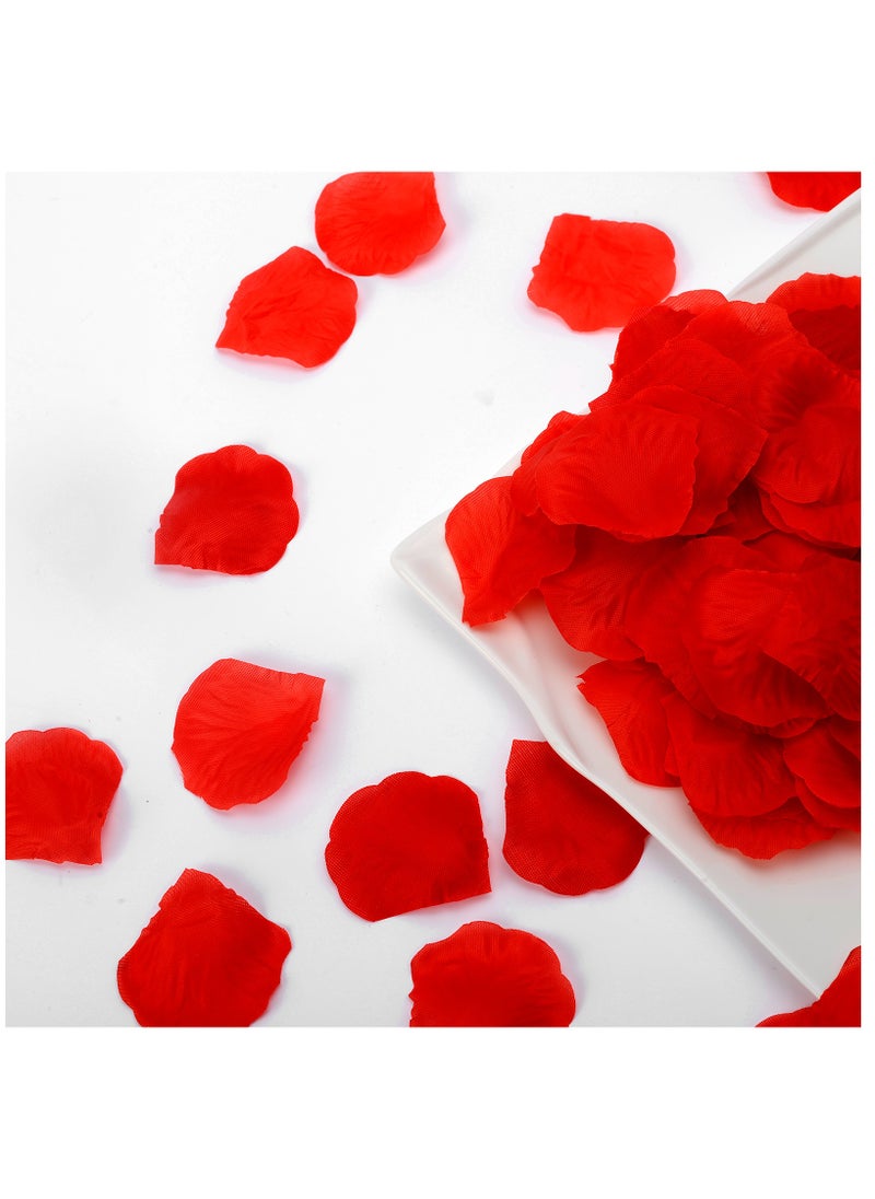 KUTONTECH 3000 Pcs Romantic Rose Petals, KUTONTECH reusable Artificial fake Red Silk Rose Petals, Love-Filled  Flower Petals Decorative for Bed, Wedding, Birthday Party, Valentine's day Decorations, and More.  - Image 2