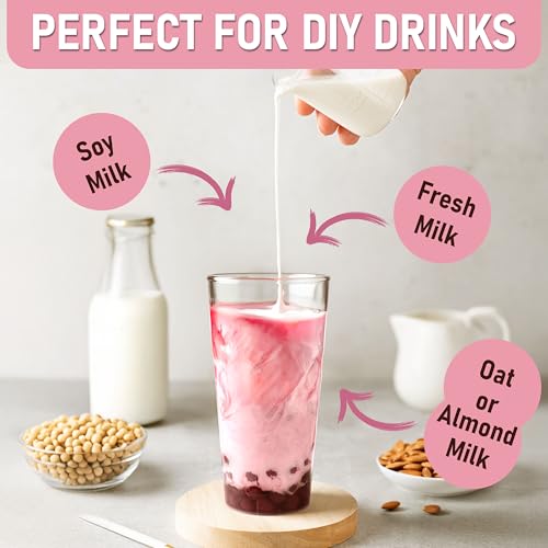 O's Bubble Instant Boba Kit Marbling Boba Kit | boba tea kit | Tapioca pearl | Marbling Syrup | Non-Dairy | Shelf Stable | Vegan | Gluten-Free | Strawberry (Pack of 4) - Image 4