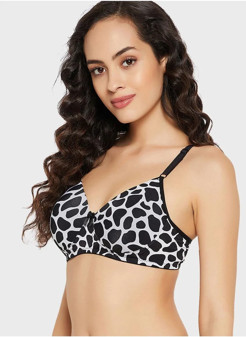 Clovia  Printed Plunge Neck Bra for Women | Best Price UAE