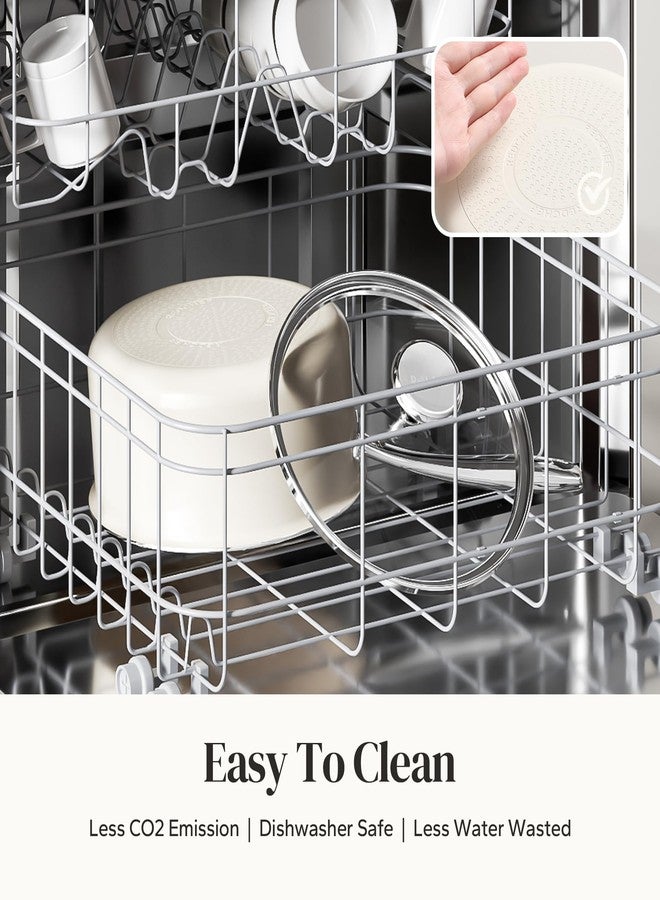 Redchef قدر صلصة سيراميك غير لاصق من ريدشيف مع غطاء، سعة 2.5 لتر، مزود بمقبض بارد الملمس، قدر شوربة غير سام للمطبخ، خالٍ من مادة PTFE وPFOA، آمن للاستخدام في الفرن وغسالة الصحون، متوافق مع جميع أنواع المواقد - بيج - Image 5