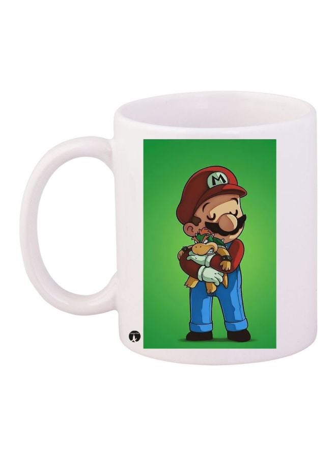 Super Mario Printed Coffee Mug White/Green/Blue 11ounce