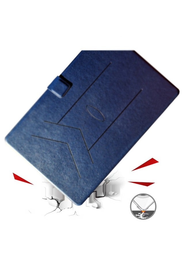 Leather Flip Case Cover for Samsung Galaxy Tab S9 Fe Navy Blue - Image 3