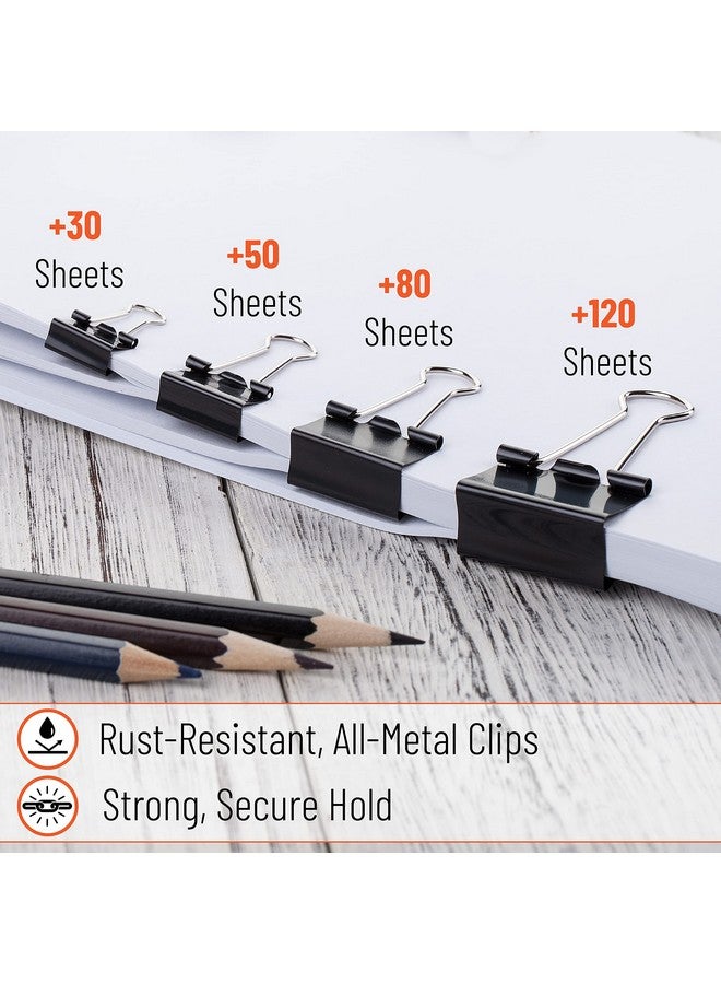 Mr. Pen - Binder Clips, 100 Pc, Assorted Sizes, Black, Paper Binder Clips, Paper Clamps Assorted Sizes, Black Clips For Paper, Black Binder Clips, Office Clips Assorted, Metal Binder Clips - Image 4