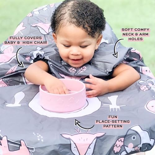 grabease Allover Waterproof Baby Bib - Machine Washable Baby Eating Essentials - Full Coverage Smock with Long Sleeves - Self-Feeding Toddler Bib - Grey, Pack of 1, Ages 6-24 Months - Image 3