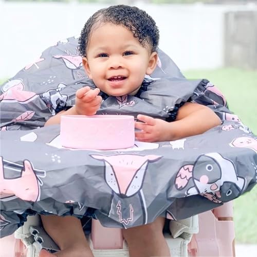 grabease Allover Waterproof Baby Bib - Machine Washable Baby Eating Essentials - Full Coverage Smock with Long Sleeves - Self-Feeding Toddler Bib - Grey, Pack of 1, Ages 6-24 Months - Image 4