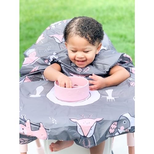 grabease Allover Waterproof Baby Bib - Machine Washable Baby Eating Essentials - Full Coverage Smock with Long Sleeves - Self-Feeding Toddler Bib - Grey, Pack of 1, Ages 6-24 Months - Image 5