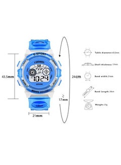 Coobos Kids Water Resistant Rubber Digital Watch Blue/White  - Image 3