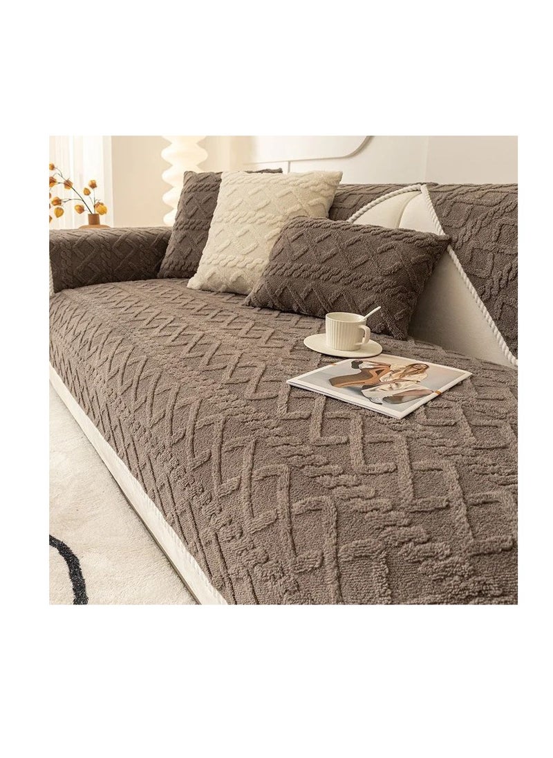 Generic - Jacquard fur living room linens, 11 pieces (cafee) - Image 1