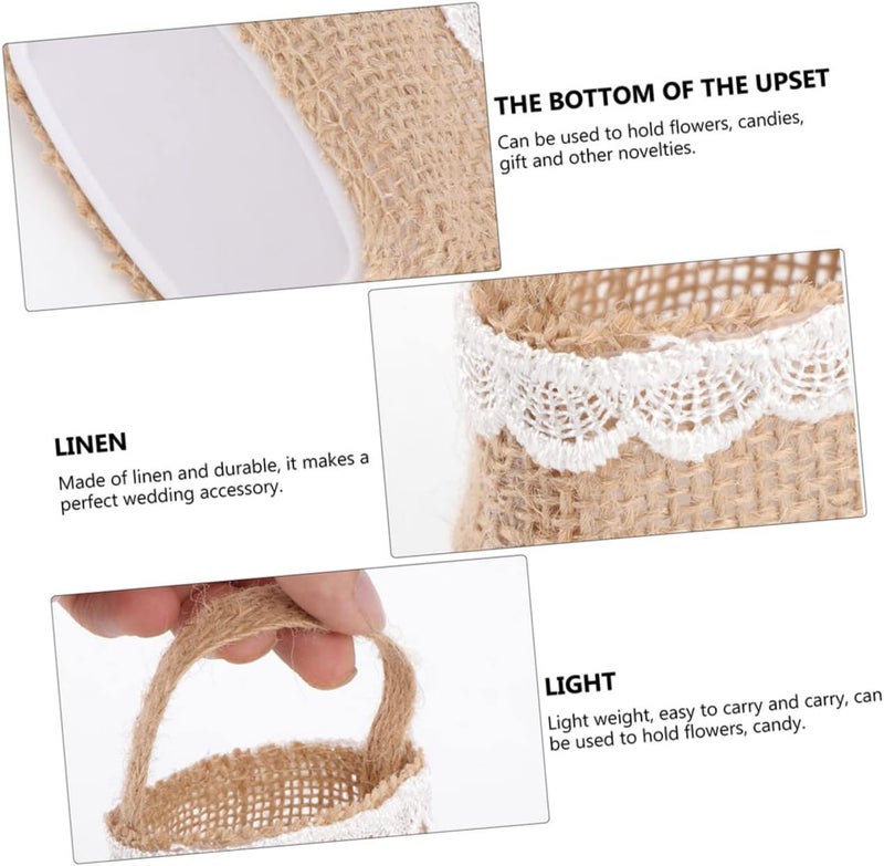 DOITOOL 6Pcs Elegant Wedding Storage Pouch Linen Candy Bags for Party Favors Simple and Portable Design for Weddings and Celebrations - Image 4