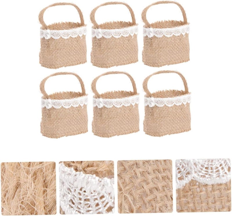 DOITOOL 6Pcs Elegant Wedding Storage Pouch Linen Candy Bags for Party Favors Simple and Portable Design for Weddings and Celebrations - Image 5