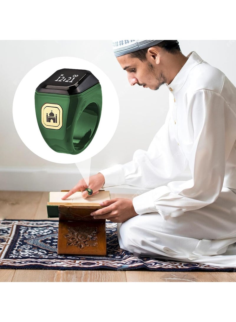 BSTWSH Zikr Ring Smart Ring with Vibration Reminder Tasbih Counter and Bluetooth Connection for Exclusive IQIBLA App and 5 Daily Prayer Reminders, 20 mm  - Image 3