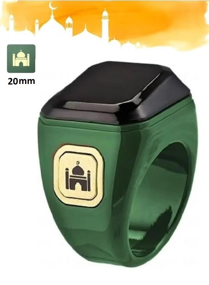 BSTWSH Zikr Ring Smart Ring with Vibration Reminder Tasbih Counter and Bluetooth Connection for Exclusive IQIBLA App and 5 Daily Prayer Reminders, 20 mm  - Image 1