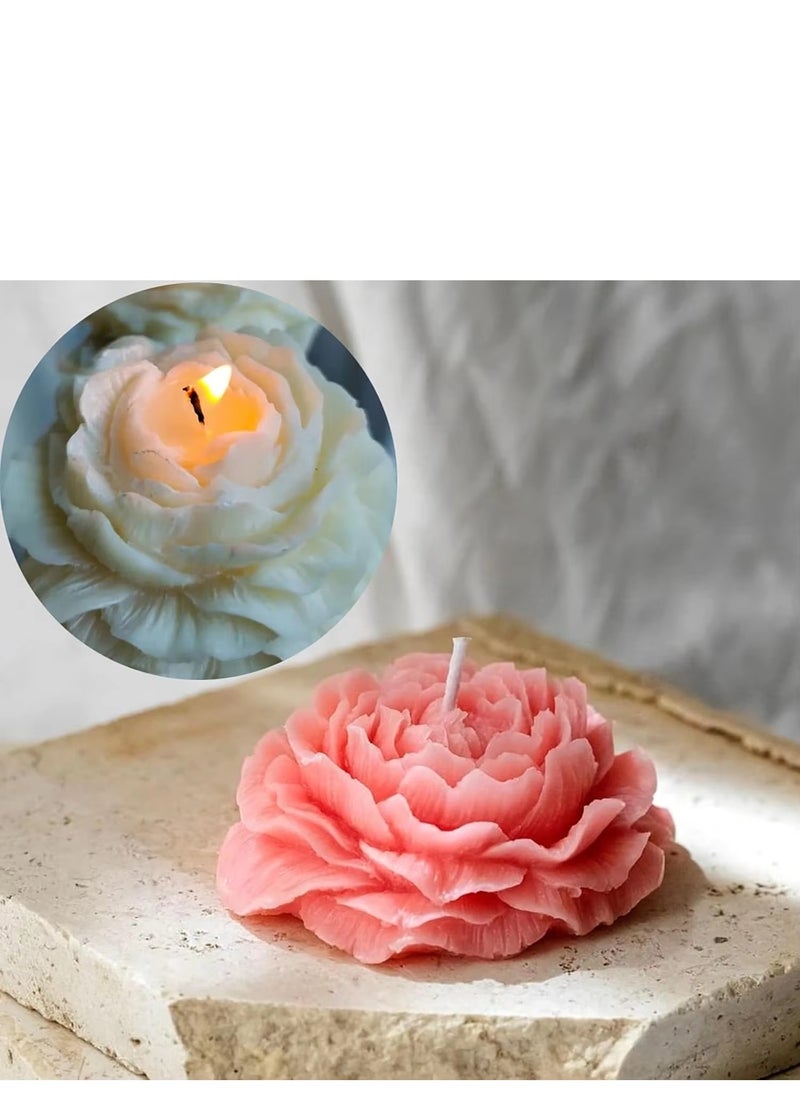 Generic 2Pcs 3D Peony Flower Silicone Candle Molds, Perfect for DIY Candles, Resin Crafts, Aromatherapy, Soap Making, and Home Decor  - Image 3