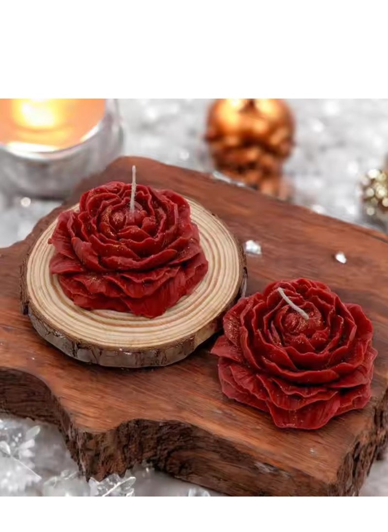 Generic 2Pcs 3D Peony Flower Silicone Candle Molds, Perfect for DIY Candles, Resin Crafts, Aromatherapy, Soap Making, and Home Decor  - Image 4